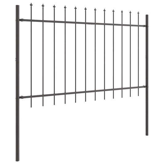 Gartenzaun Grau 5.1 x 1.2 m Pulverbeschichteter Stahl