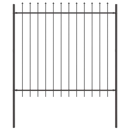 Gartenzaun Grau 5.1 x 1.5 m Pulverbeschichteter Stahl