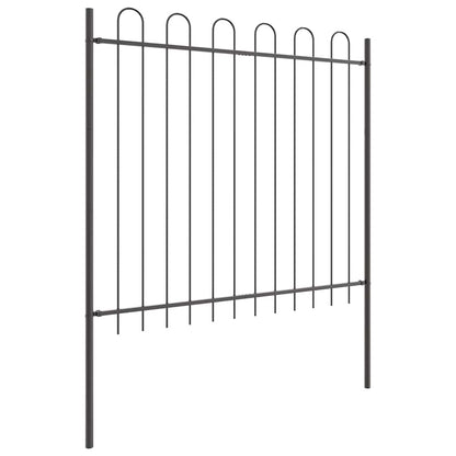 Gartenzaun Grau 5.1 x 1.5 m Pulverbeschichteter Stahl