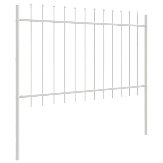 Gartenzaun Weiß 5.1 x 1 m Pulverbeschichteter Stahl