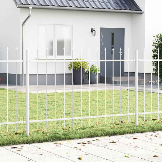 Gartenzaun Weiß 5.1 x 1.2 m Pulverbeschichteter Stahl