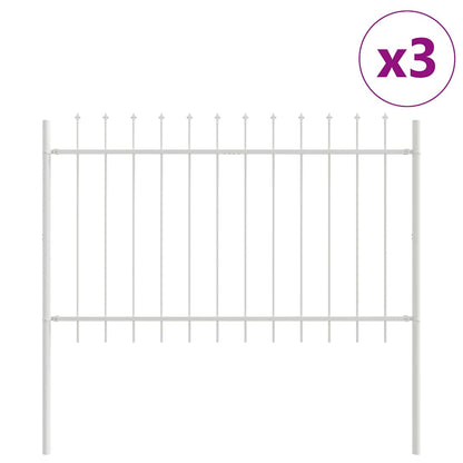 Gartenzaun Weiß 5.1 x 1.2 m Pulverbeschichteter Stahl