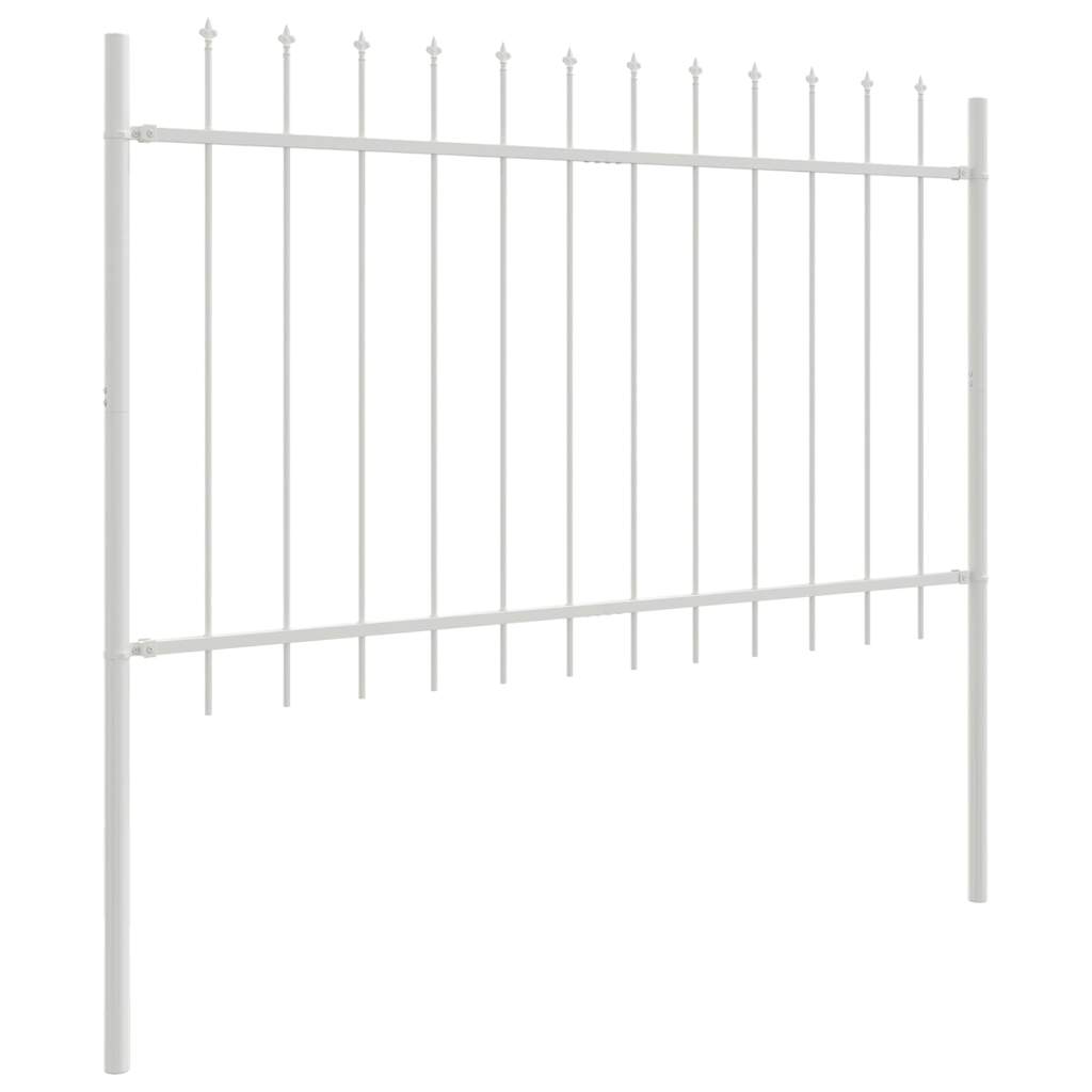 Gartenzaun Weiß 5.1 x 1.2 m Pulverbeschichteter Stahl