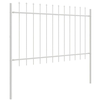 Gartenzaun Weiß 5.1 x 1.2 m Pulverbeschichteter Stahl