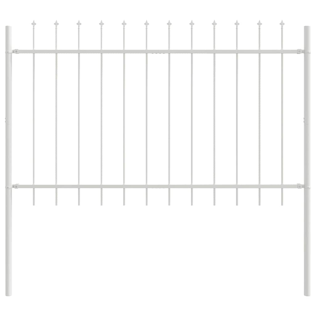 Gartenzaun Weiß 5.1 x 1.2 m Pulverbeschichteter Stahl