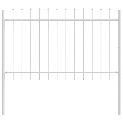Gartenzaun Weiß 5.1 x 1.2 m Pulverbeschichteter Stahl