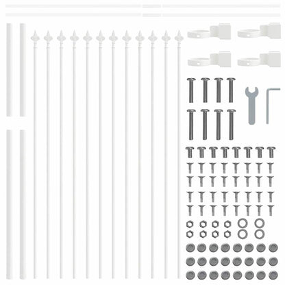 Gartenzaun Weiß 5.1 x 1.2 m Pulverbeschichteter Stahl