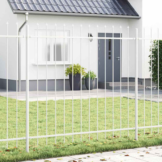 Gartenzaun Weiß 5.1 x 1.5 m Pulverbeschichteter Stahl
