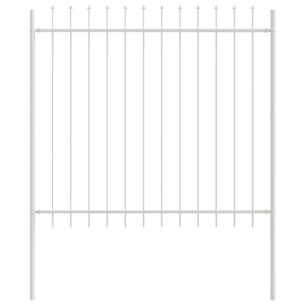 Gartenzaun Weiß 5.1 x 1.5 m Pulverbeschichteter Stahl