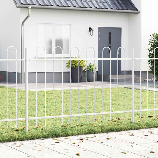 Gartenzaun Weiß 5.1 x 1 m Pulverbeschichteter Stahl