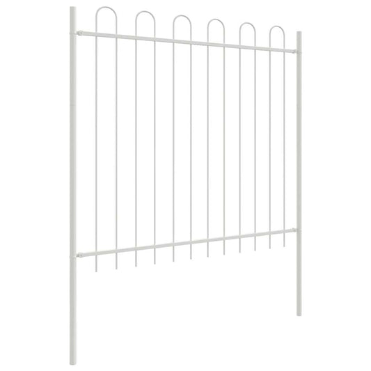 Gartenzaun Weiß 5.1 x 1.5 m Pulverbeschichteter Stahl