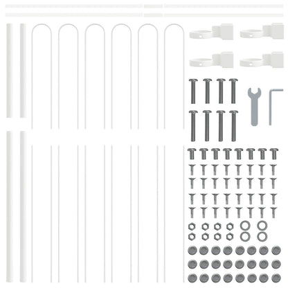 Gartenzaun Grau 6.8 x 0.6 m Pulverbeschichteter Stahl
