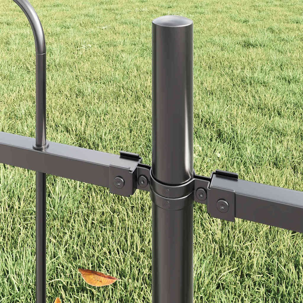 Gartenzaun Grau 6.8 x 1 m Pulverbeschichteter Stahl
