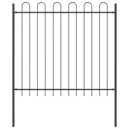 Gartenzaun Grau 6.8 x 1.5 m Pulverbeschichteter Stahl