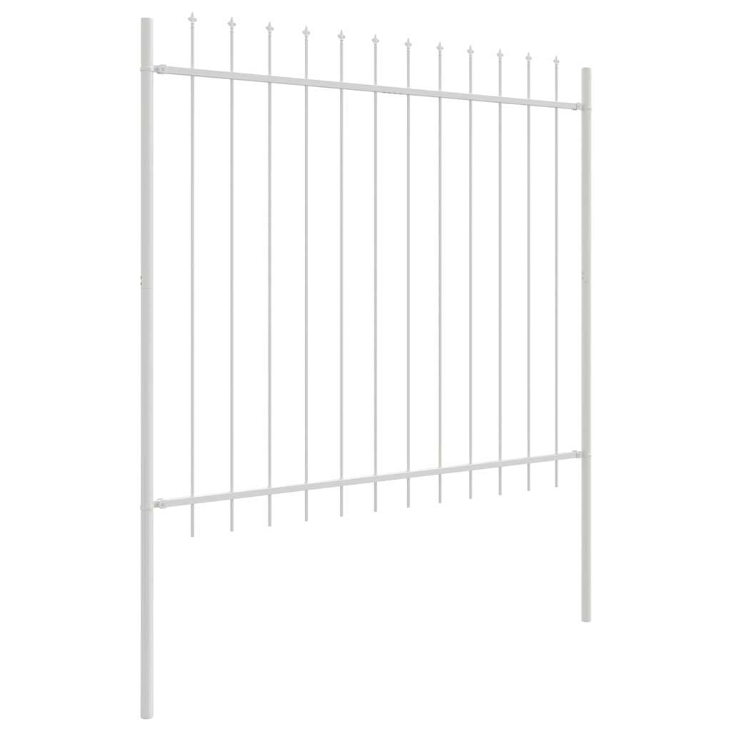 Gartenzaun Weiß 6.8 x 1.5 m Pulverbeschichteter Stahl