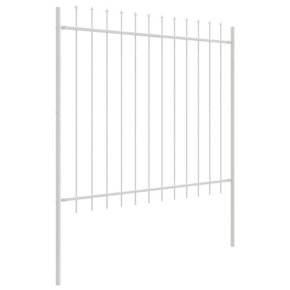 Gartenzaun Weiß 6.8 x 1.5 m Pulverbeschichteter Stahl