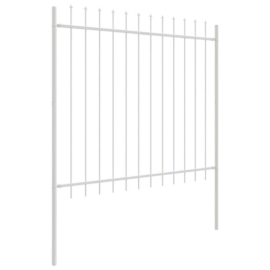 Gartenzaun Weiß 6.8 x 1.5 m Pulverbeschichteter Stahl
