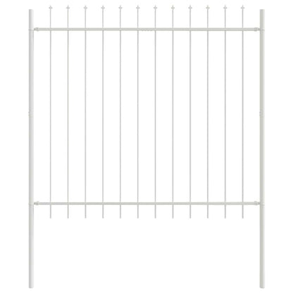 Gartenzaun Weiß 6.8 x 1.5 m Pulverbeschichteter Stahl