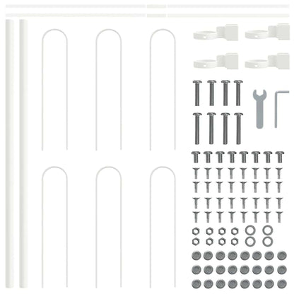 Gartenzaun Weiß 6.8 x 0.6 m Pulverbeschichteter Stahl