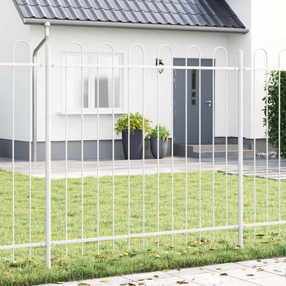 Gartenzaun Weiß 6.8 x 0.8 m Pulverbeschichteter Stahl
