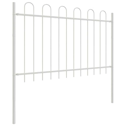Gartenzaun Weiß 6.8 x 0.8 m Pulverbeschichteter Stahl
