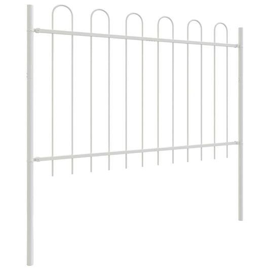 Gartenzaun Weiß 6.8 x 0.8 m Pulverbeschichteter Stahl