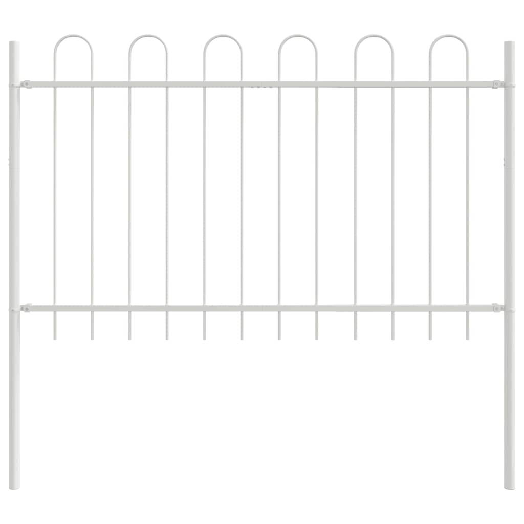 Gartenzaun Weiß 6.8 x 0.8 m Pulverbeschichteter Stahl