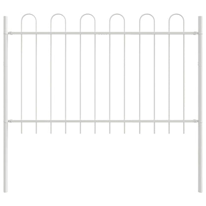 Gartenzaun Weiß 6.8 x 0.8 m Pulverbeschichteter Stahl