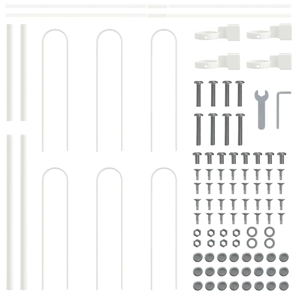 Gartenzaun Weiß 6.8 x 0.8 m Pulverbeschichteter Stahl