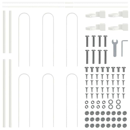 Gartenzaun Weiß 6.8 x 0.8 m Pulverbeschichteter Stahl