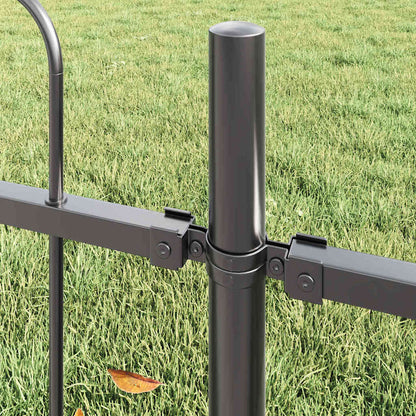 Gartenzaun Grau 8.5 x 0.8 m Pulverbeschichteter Stahl