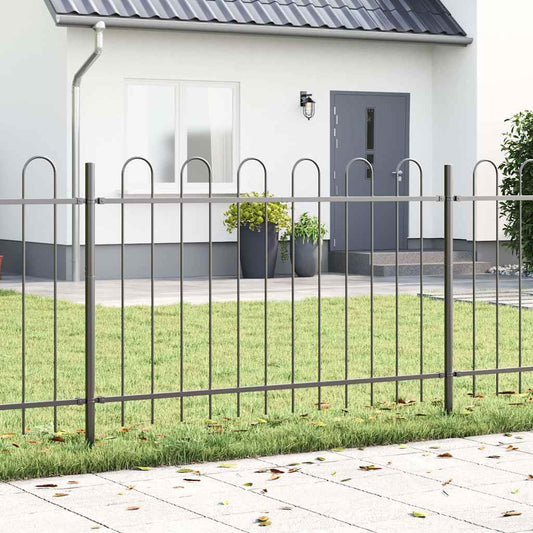Gartenzaun Grau 8.5 x 0.8 m Pulverbeschichteter Stahl