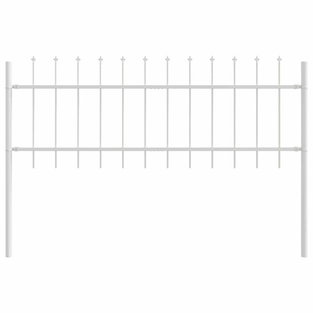 Gartenzaun Weiß 8.5 x 0.6 m Pulverbeschichteter Stahl