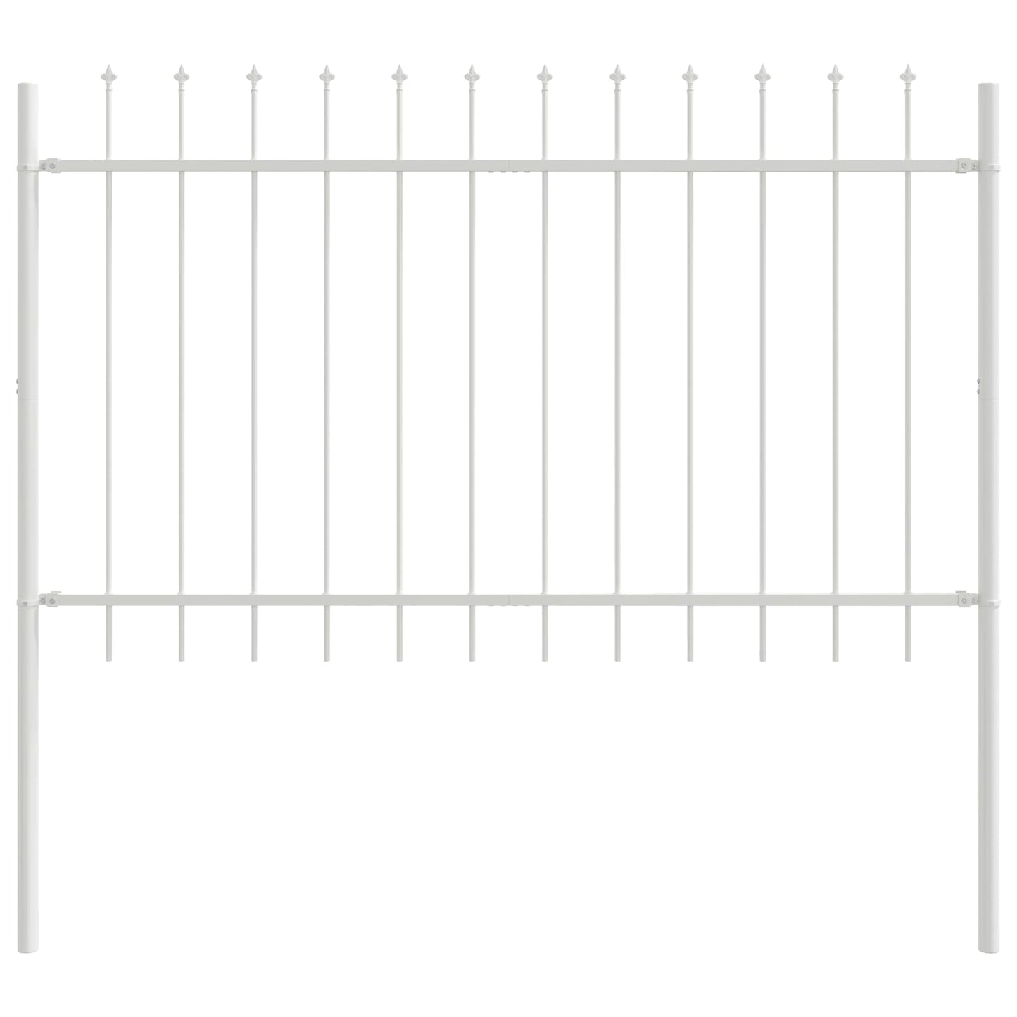 Gartenzaun Weiß 8.5 x 0.8 m Pulverbeschichteter Stahl