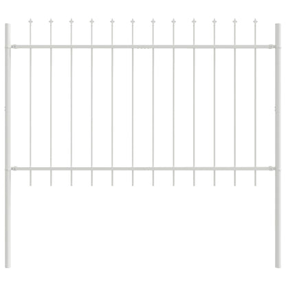 Gartenzaun Weiß 8.5 x 0.8 m Pulverbeschichteter Stahl