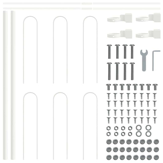 Gartenzaun Weiß 8.5 x 0.6 m Pulverbeschichteter Stahl