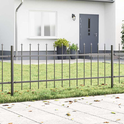 Gartenzaun Grau 10.2 x 0.6 m Pulverbeschichteter Stahl