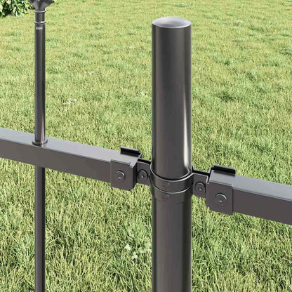 Gartenzaun Grau 10.2 x 1 m Pulverbeschichteter Stahl