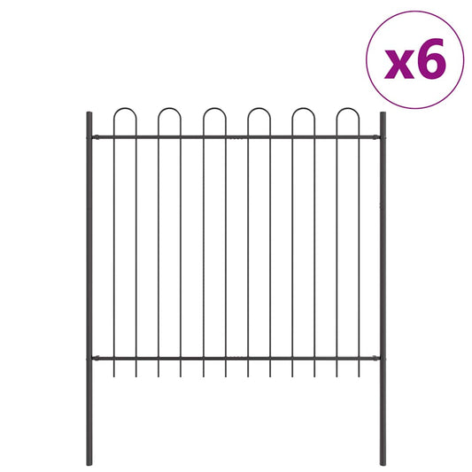 Gartenzaun Grau 10.2 x 1.5 m Pulverbeschichteter Stahl
