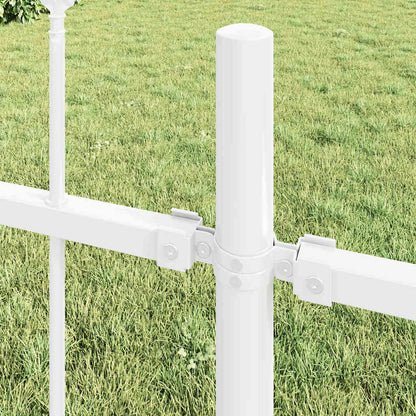 Gartenzaun Weiß 10.2 x 0.8 m Pulverbeschichteter Stahl