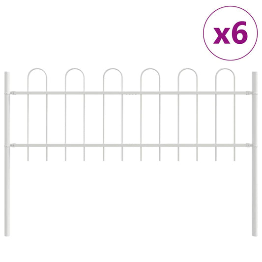 Gartenzaun Weiß 10.2 x 0.6 m Pulverbeschichteter Stahl