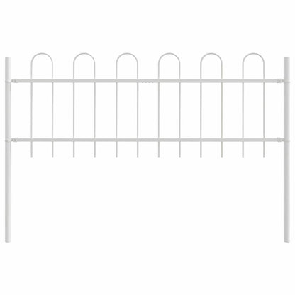 Gartenzaun Weiß 10.2 x 0.6 m Pulverbeschichteter Stahl