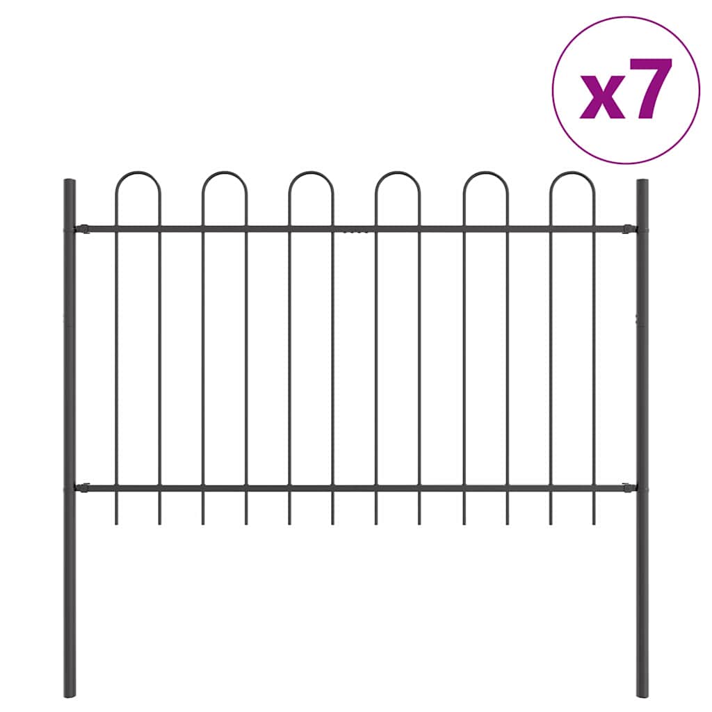 Gartenzaun Grau 11.9 x 1.2 m Pulverbeschichteter Stahl
