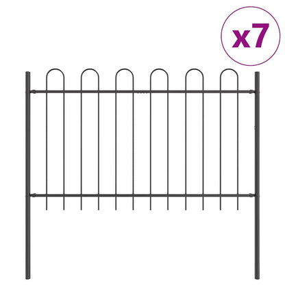 Gartenzaun Grau 11.9 x 1.2 m Pulverbeschichteter Stahl