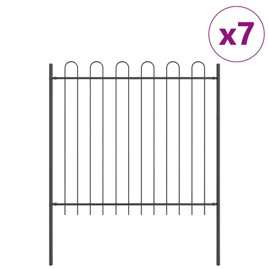 Gartenzaun Grau 11.9 x 1.5 m Pulverbeschichteter Stahl