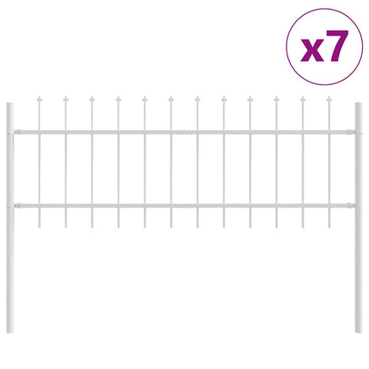 Gartenzaun Weiß 11.9 x 0.6 m Pulverbeschichteter Stahl