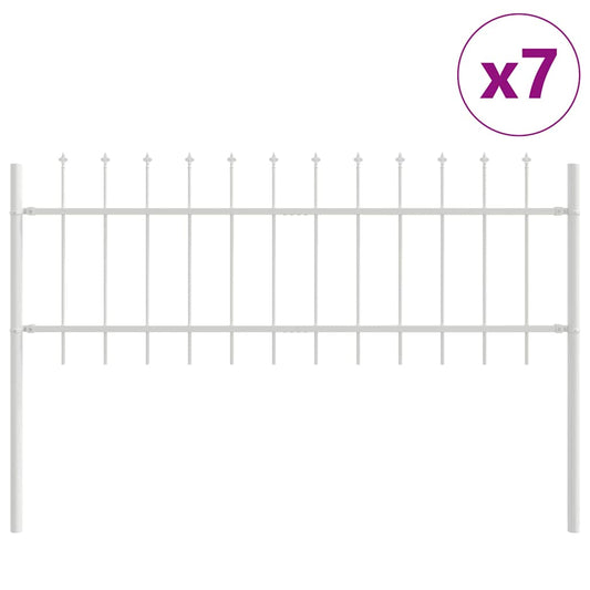 Gartenzaun Weiß 11.9 x 0.6 m Pulverbeschichteter Stahl