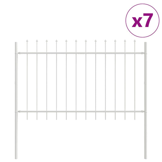 Gartenzaun Weiß 11.9 x 0.8 m Pulverbeschichteter Stahl