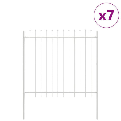 Gartenzaun Weiß 11.9 x 1.5 m Pulverbeschichteter Stahl