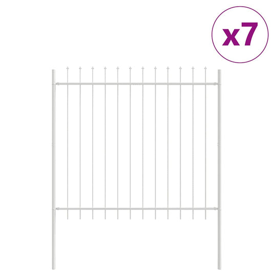 Gartenzaun Weiß 11.9 x 1.5 m Pulverbeschichteter Stahl